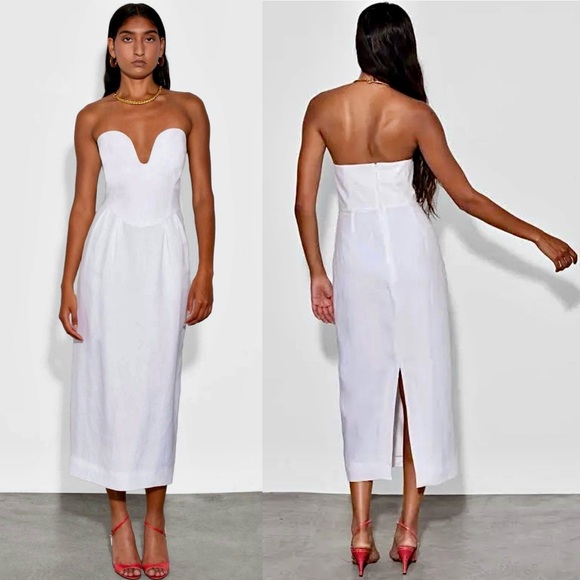 🌺🎉HP🎉🌺 NWT Mara Hoffman Isla Midi Dress White - Picture 12 of 16